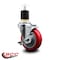 Service Caster 4'' Red Poly Swivel 1-7/8'' Expanding Stem Caster with Brake SCC-EX20S414-PPUB-RED-TLB-178 - alternate 3
